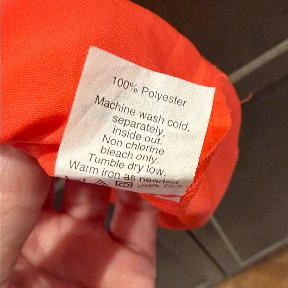 J. Crew Sleeveless Utility Blouse Orange Mandarin Collar Popover Size Small